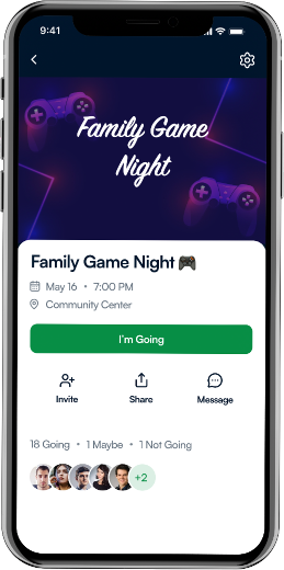 Event details screen