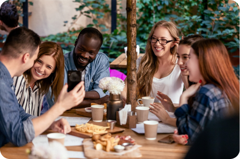 Community members connecting