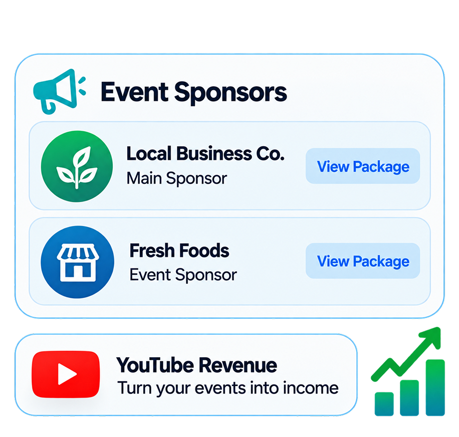 Event sponsors and YouTube revenue